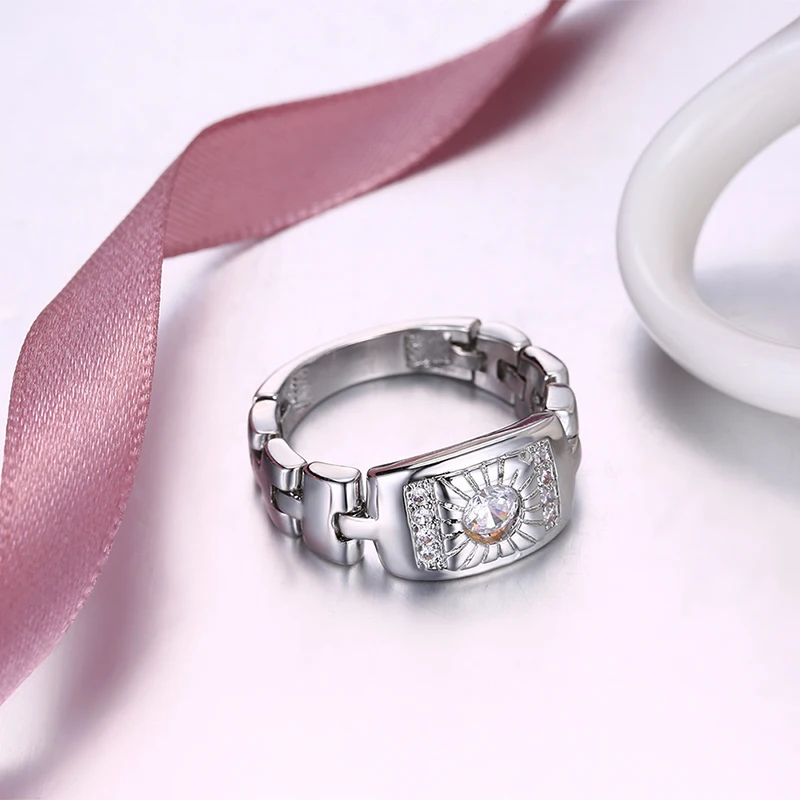 2017 новые модные кольца из белого золота с цирконием для женщин ААА крошечные