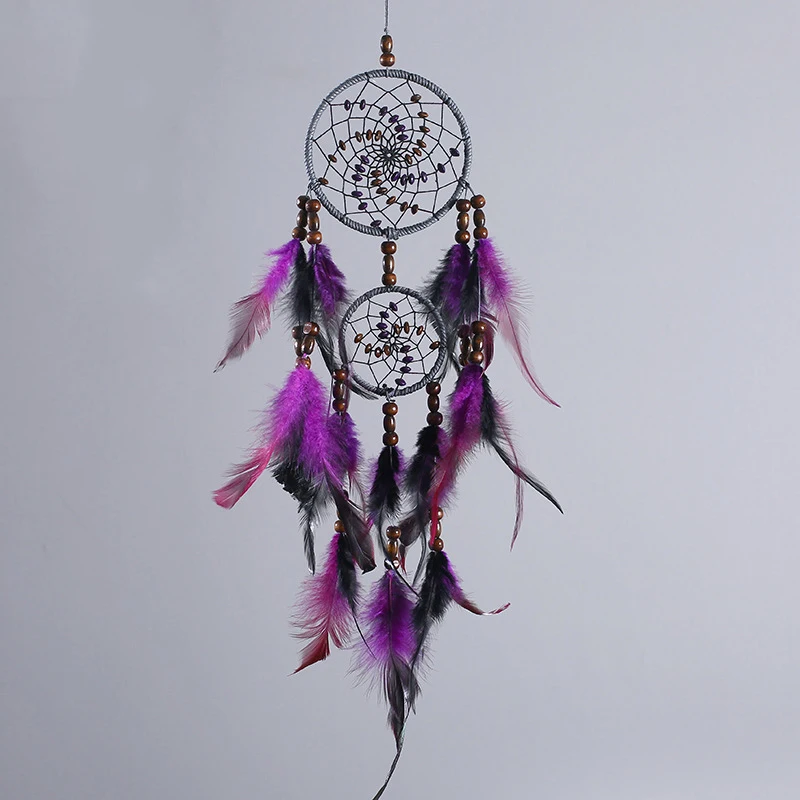 Свадебный Декор перо ремесла фиолетовый Ловец снов ветер куранты ручной работы