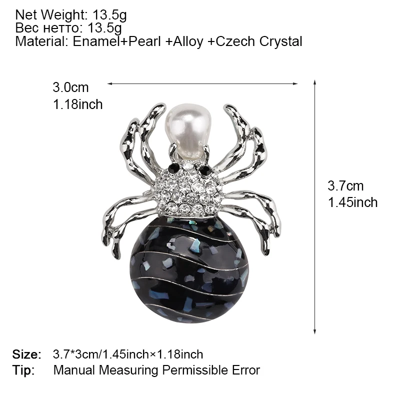 Женские вечерние Броши пауки ALLYES элегантные эмалированные с натуральным