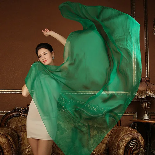 Шарф-шаль из 100% чистого шелка для женщин женские модные однотонные хиджабы