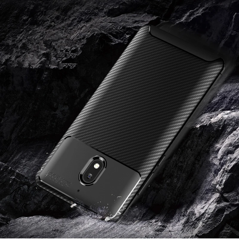 Carbon Fibre Case for Nokia 2 2018 TA-1080 TA-1084 TA-1092 TA-1093 Rugged Armor Shockproof Soft Rubber Silicone Phone Back Cover | Мобильные