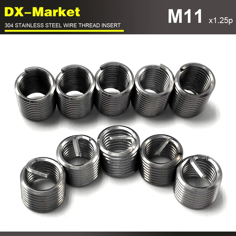 

M11 * 2D * 1,25 P , 30 шт., тонкая резьба M11, Резьбовая ремонтная вставка, sus304 Резьбовая вставка, сделанная в Китае крепежные элементы