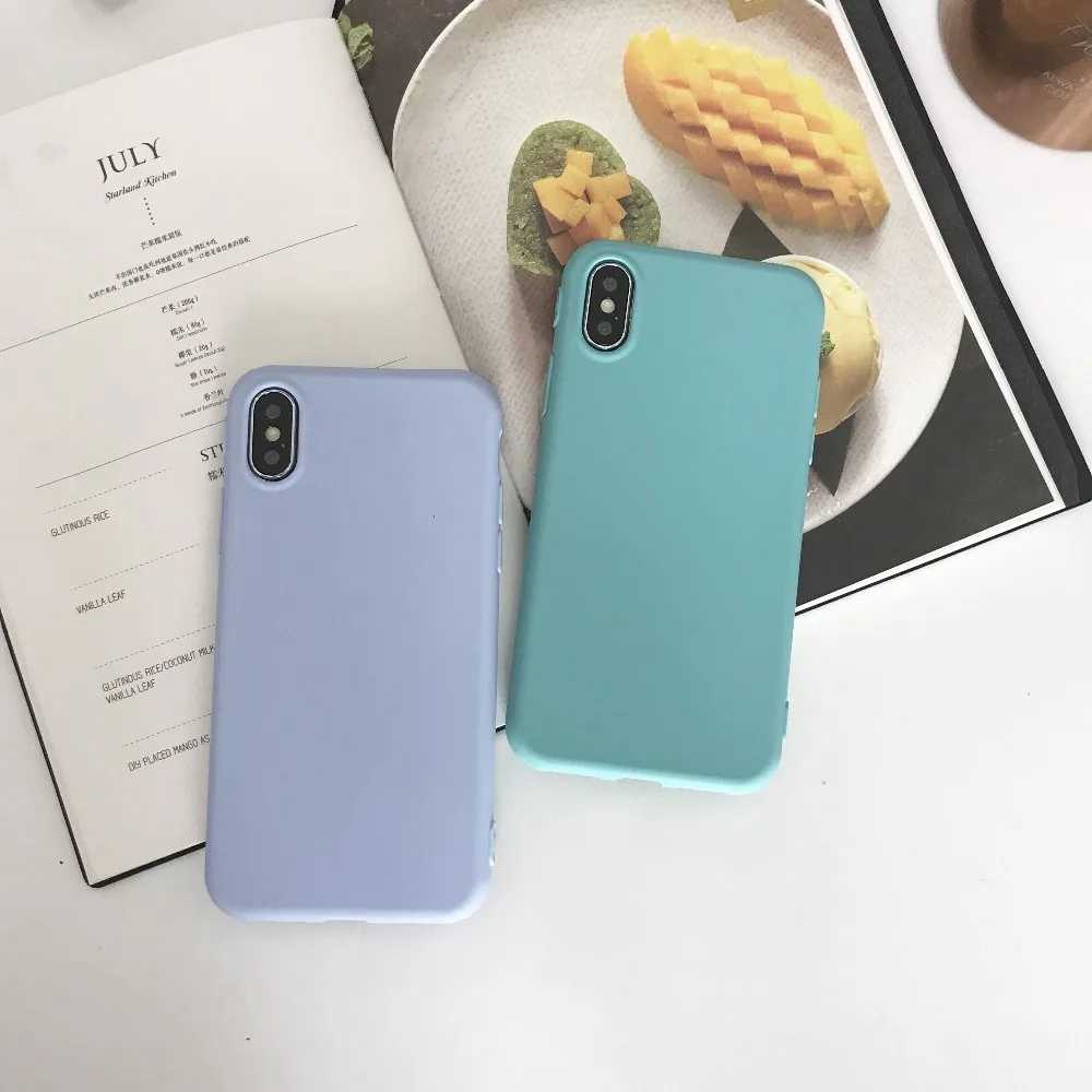 Простой сплошной цвет для iphone 6 7 8 Plus X XR XS MAX задняя крышка 6plus 7plus plus Ультратонкий