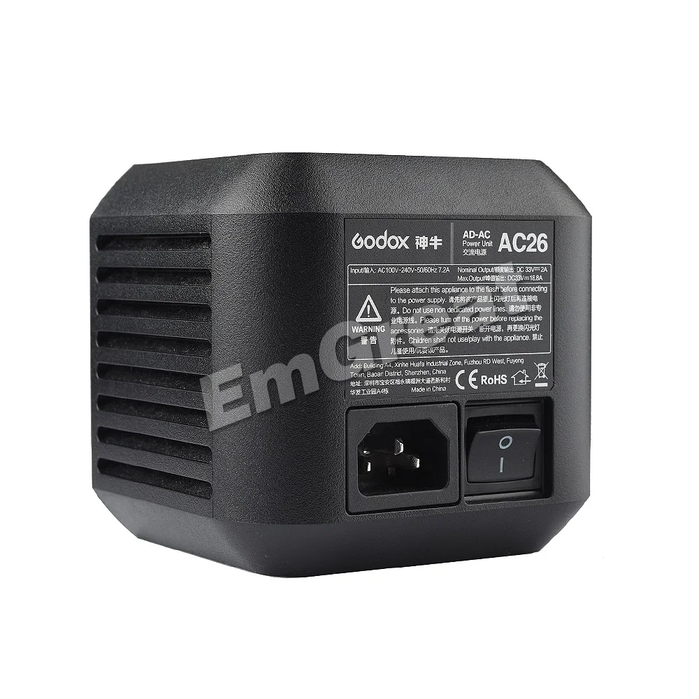 Godox AC26 AC Мощность блок Источник адаптер с кабелем для AD600Pro Открытый Flash Light |