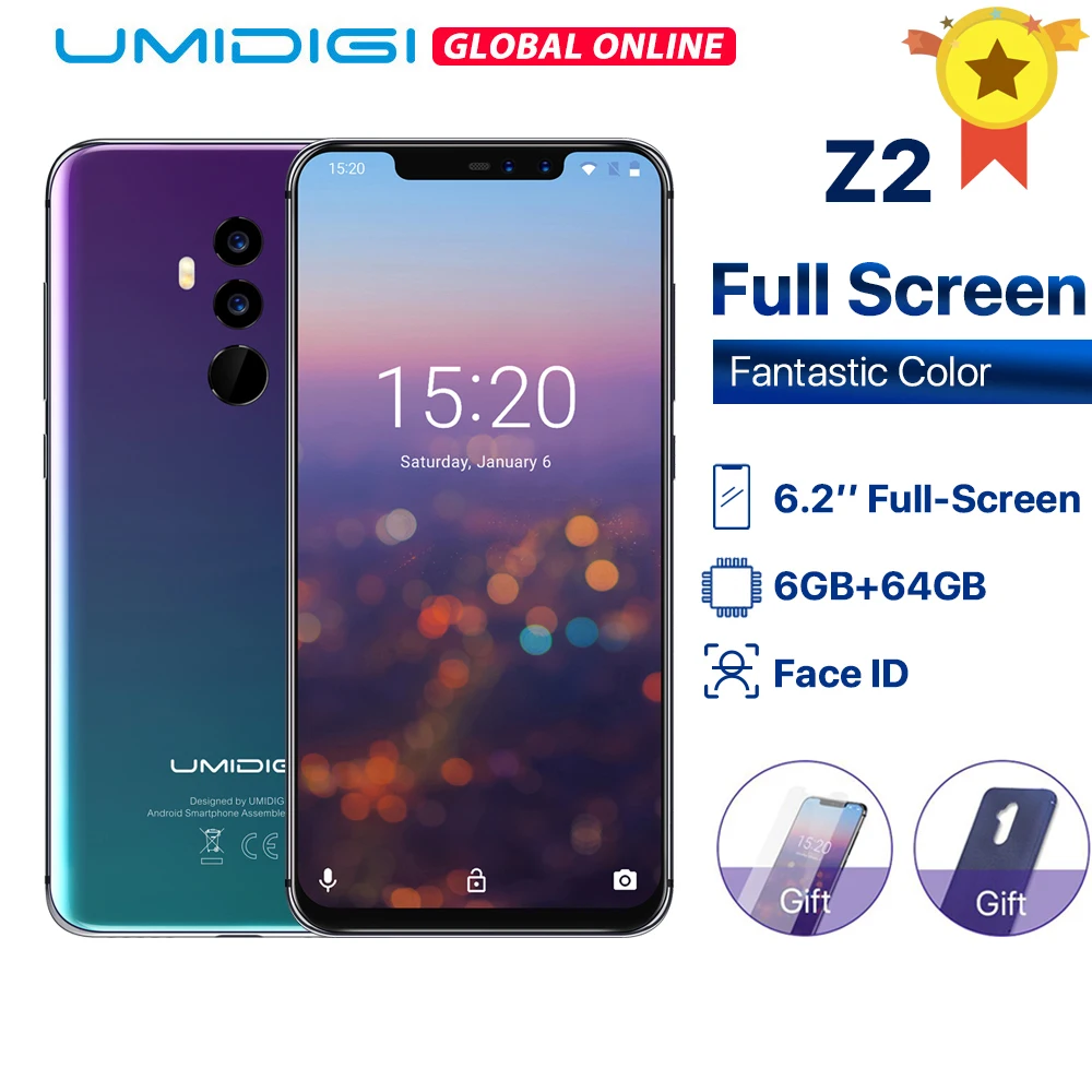 UMIDIGI Z2 глобальная версия 6 2 &quotFHD + полный Экран Helio P23 ГБ Оперативная память 64 Гб