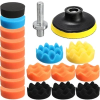 19pcs 3 80mm color buffing sponge polishing pad kit set for car polisher buffer
