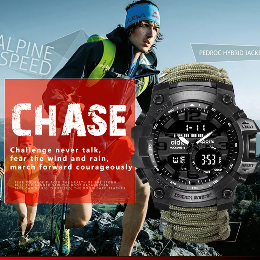 Лидирующий бренд AIDIS мужские военные часы модные уличные водонепроницаемые