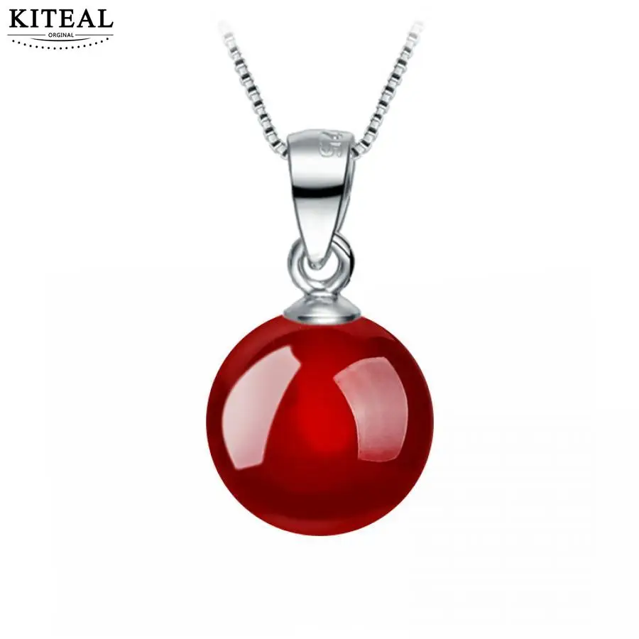 Kiteal Fashion jewellery charms silver necklaces&amppendants 8mm 10mm red black white crystal ball beads Tiger Cat's eye 925 stamp |