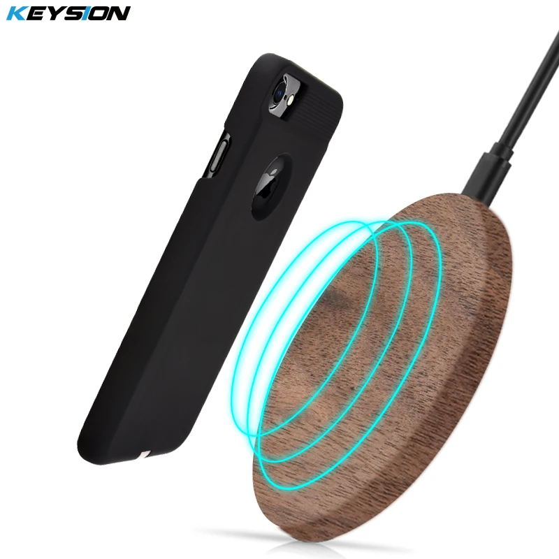 KEYSION Беспроводное зарядное устройство приемник чехол для iPhone 7 7 Plus 6 6s Plus QI качество PC матовый зарядная задняя крышка для iPhone7