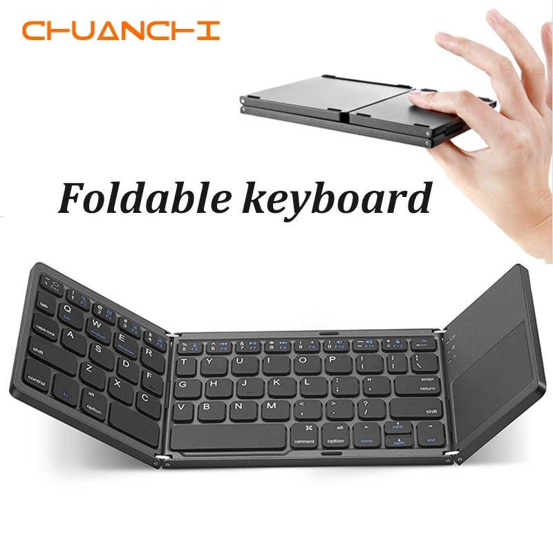 CHUANCHI B033 портативная двухместная Складная Bluetooth клавиатура BT беспроводная