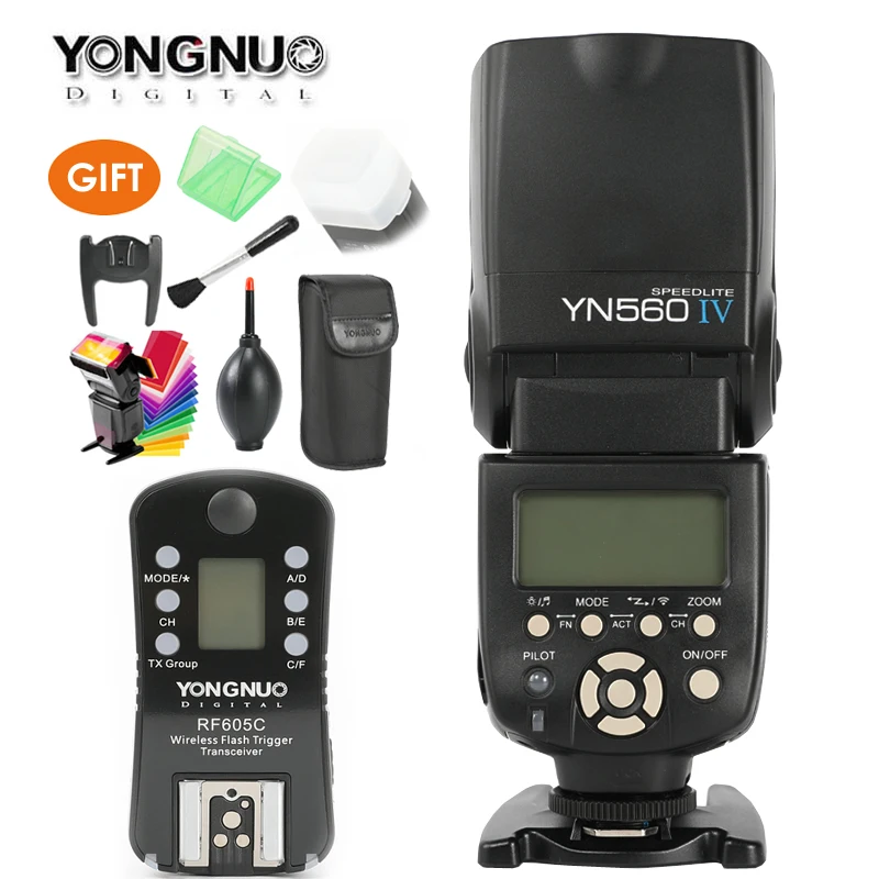 Радиоуправляемая вспышка YONGNUO YN560 IV с беспроводным триггером для Canon 1000D 650D 600D Nikon