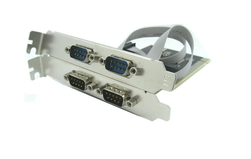 PCI 4 serial card string with COM port to 9 pin RS232 | Add On Cards &amp Controller Panels