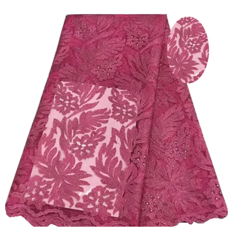 Последние 2017 Light ORANGE Высокое качество сетки Вышивка Кружево с отделкой Камни