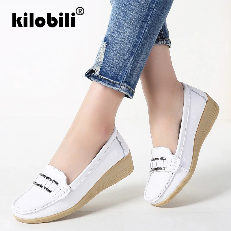 Kilobili/2019 г. весенние женские балетки из натуральной кожи на плоской подошве