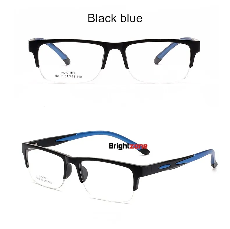 Brightzone,, модные, брендовые, новые, с полным ободом, TR-90, гибкие, Rx-able, по рецепту, оптическая оправа, очки для глаз Oculos De Grau - Цвет оправы: Black blue 1145