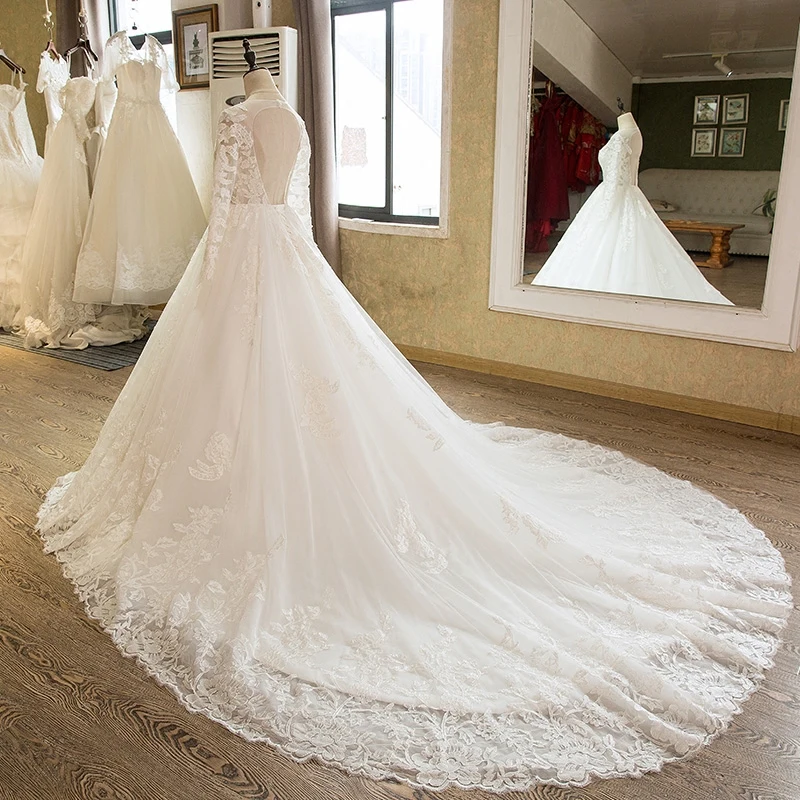 Женское платье с длинным рукавом кружевное свадебное в стиле бохо 2017|boho wedding