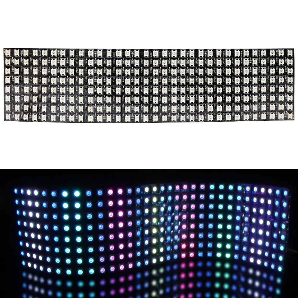 Гибкая панель с матрицей SK6812 WS2812B 5050 RGB WS2811 IC 8*8 8*32 16*16 цифровой экран Светодиодная