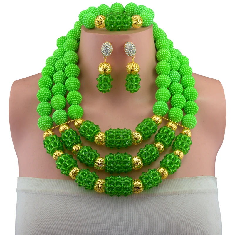 Изумительные африканские бусы ювелирный набор хрустальные ожерелье нигерийская