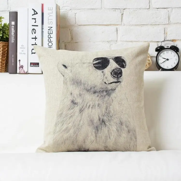 Рисование животных креативный мультфильм винтажная льняная хлопковая диванная