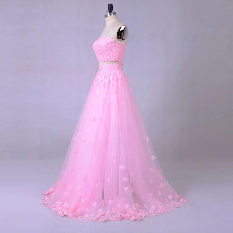 Розовые платья для выпускного вечера из 2 предметов 2018 г. LORIE Robe de soiree 3D вечерние с