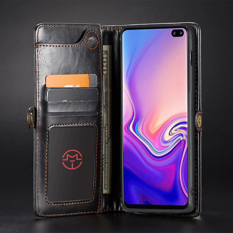 Винтажный чехол-кошелек для samsung Galaxy S10/Plus, Роскошный кожаный флип-чехол на магните, силиконовая задняя крышка для samsung Galaxy S10e, чехол