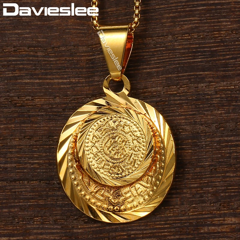 Ожерелье Davieslee для женщин и мужчин двухслойная подвеска в виде монет цепочка с