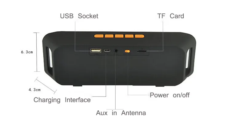 Беспроводная колонка SC208 Bluetooth 4 0 стерео сабвуфер s TF USB FM радио встроенный