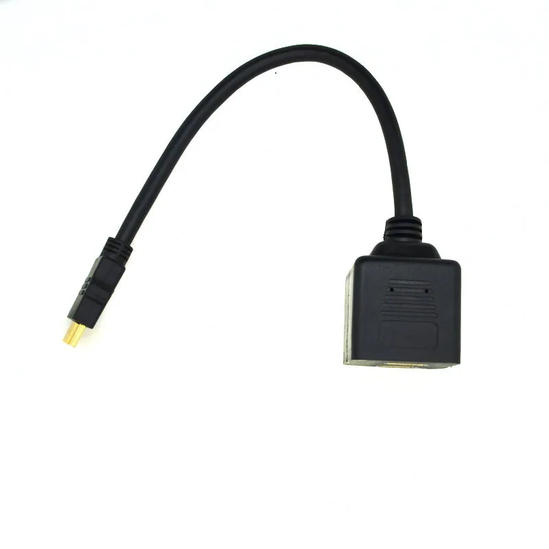 Двухсторонний Y образный HDMI разветвитель штекер на 2 гнезда кабель ПК/DVD