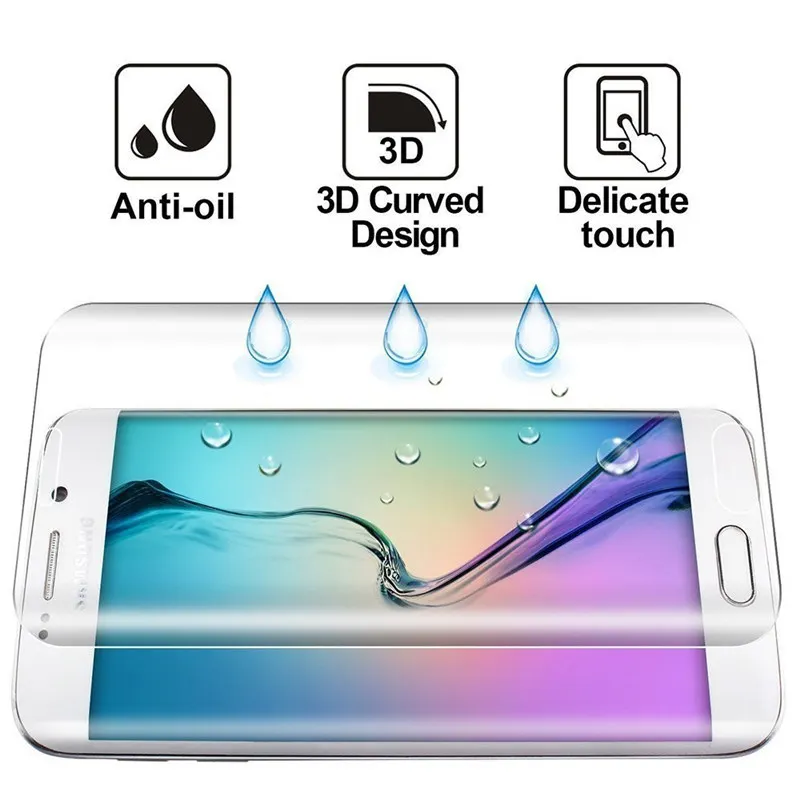 3D закаленное стекло для Samsung Galaxy S6 edge защита экрана G925F G925|Защитные стёкла и плёнки