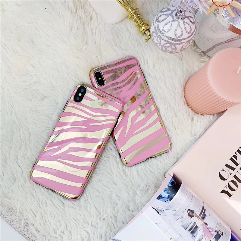 Блестящий чехол для телефона в полоску зебры iphone XS Max XR Мягкий из ТПУ 6 6s 7 8 plus
