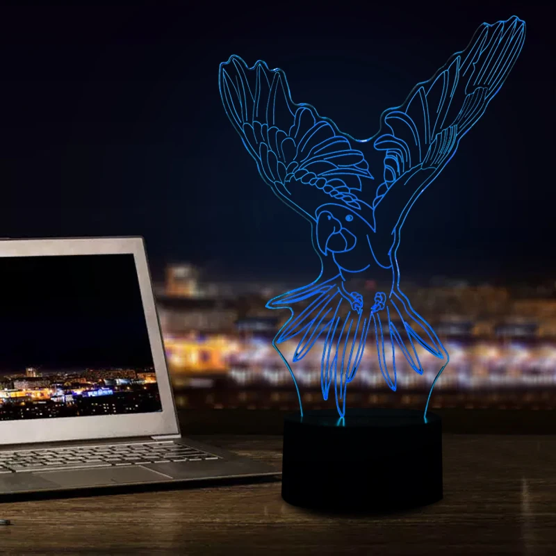 Новое поступление 2017 года 3D иллюзия LED Ара Форма Ночные светильники USB Мощность