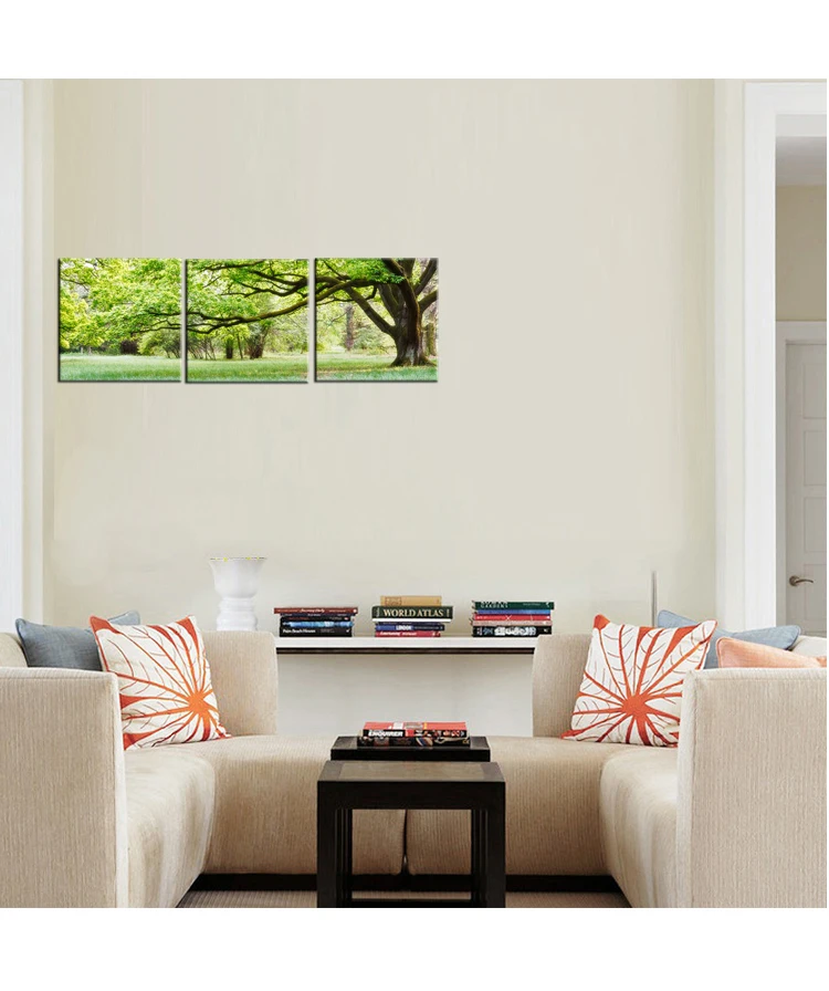 3 шт. Настенная картина зеленое дерево | Дом и сад