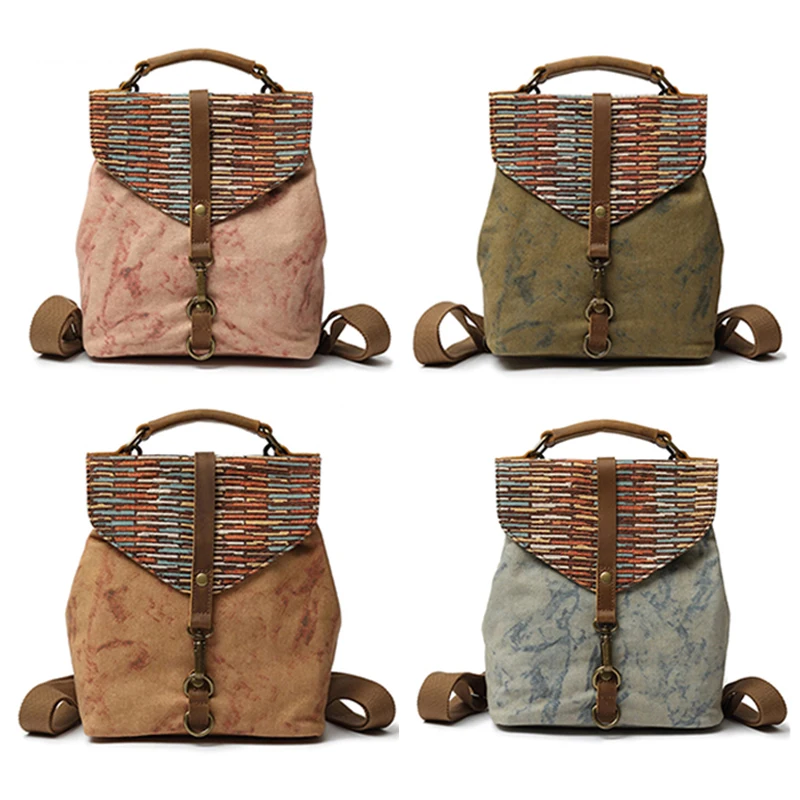DECRJI Vintage Women Backpack Shoulder Bag Canvas High Quality Bagpack School Bags For Teenage Girls Female Rucksack | Багаж и сумки