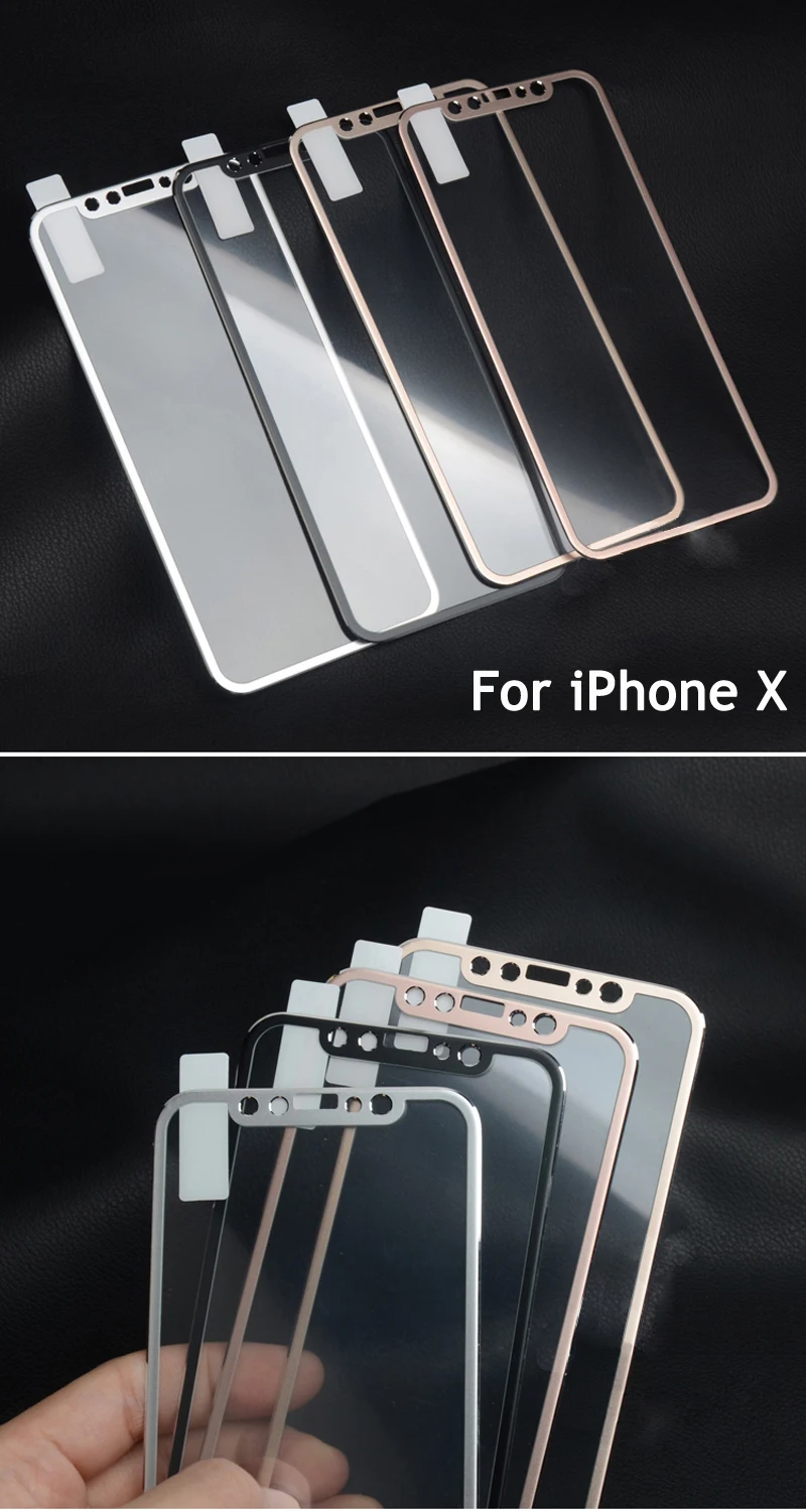 3D изогнутый металлический сплав край Полное покрытие закаленное стекло для iPhone X XS MAX XR 10 iPhone защитная пленка