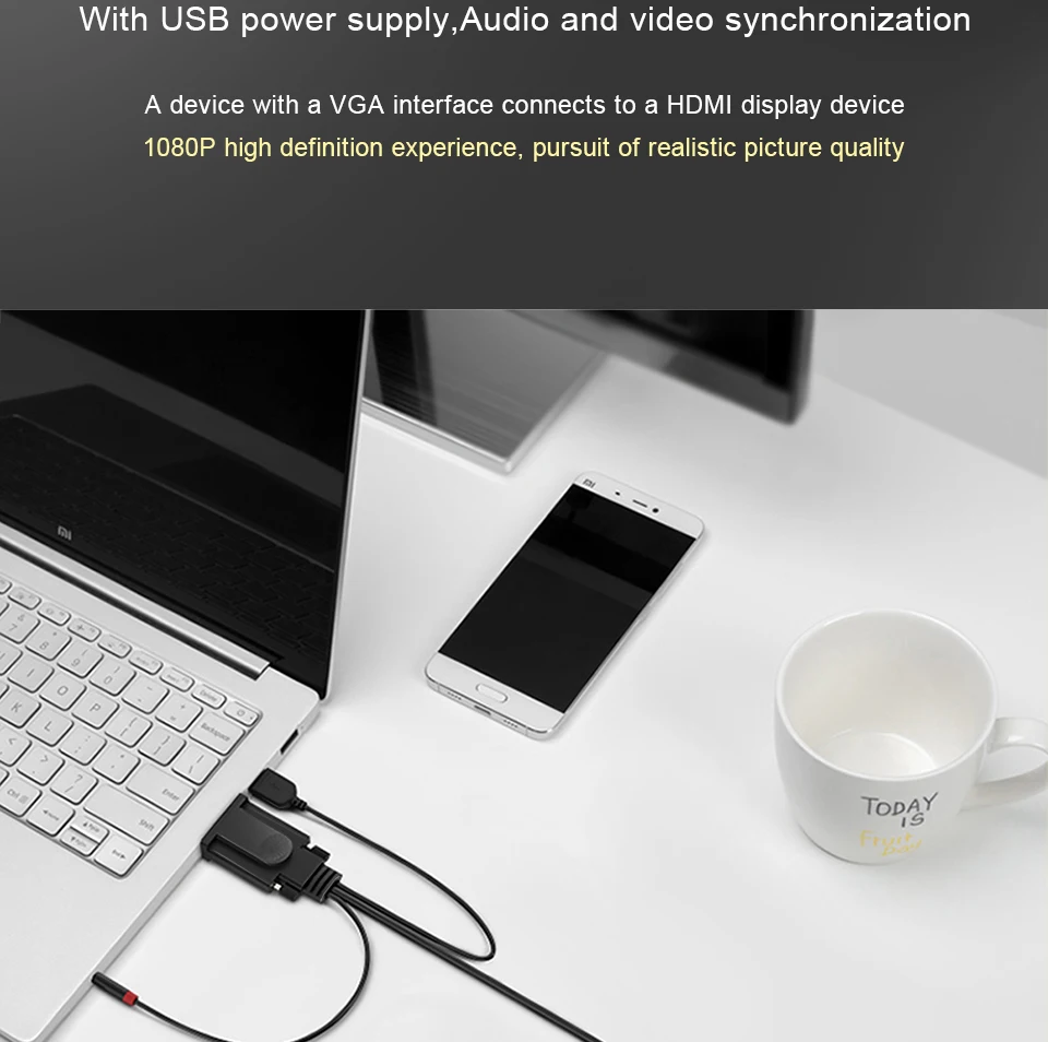 QGEEM VGA в HDMI кабель с аудио 1080 P@ 60 Гц VGA HDMI адаптер конвертер мужчин и мужчин для ноутбука проектор Ps3 Xbox HDMI VGA