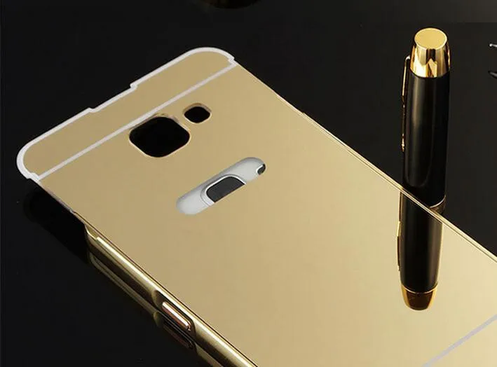 Роскошные зеркальные Чехлы цвета розового золота для Samsung Galaxy A7 2018 A750 алюминиевая