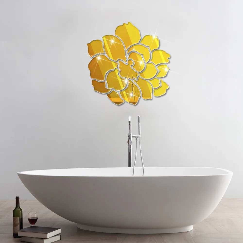 Зеркальные настенные Стикеры пластиковые 3d наклейки сделай сам с пионами