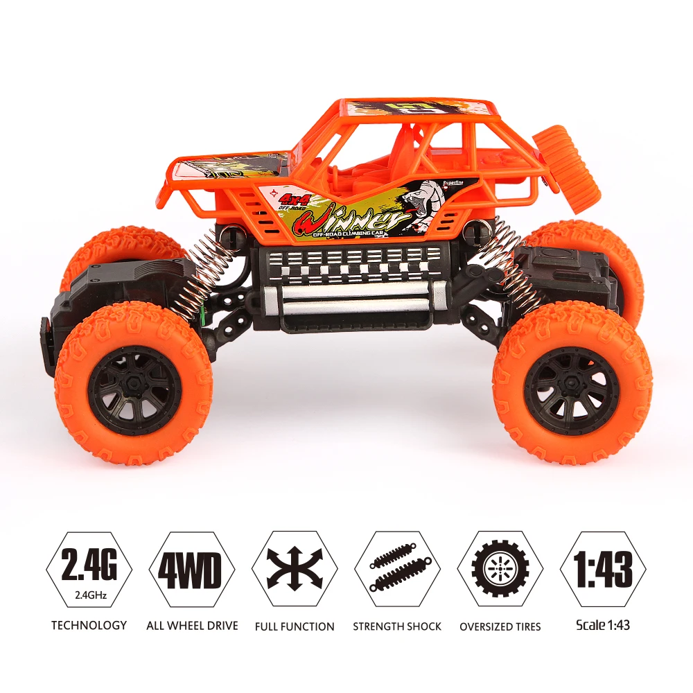 Remote Control Car High Speed Racing Bigfoot RC 4WD Toys 4CH Vehicle Off-Road Truck For Boys Kids Surprise Gift(Orange) | Игрушки и