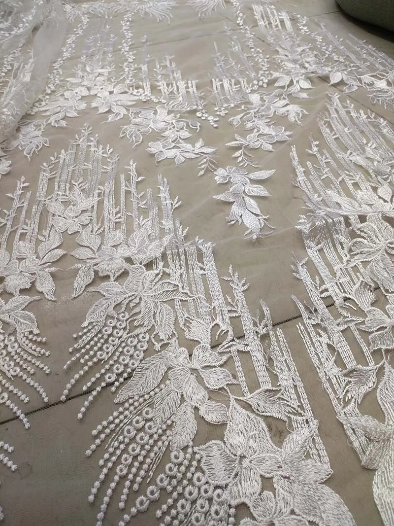 2017 Африканский белый кружевной ткани кружево Свадебные Кружева Кот французский