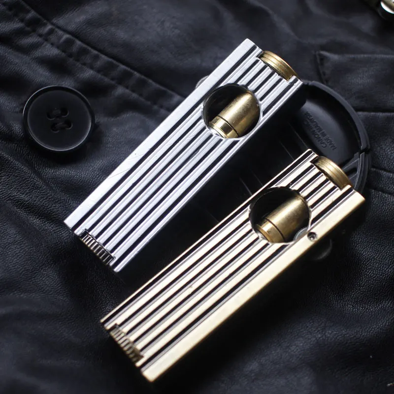 Vintage Lateral Pull Gasoline Lighter Windproof Portable Gas Petrol Golden Silver Pure copper Gadgets for Men | Дом и сад