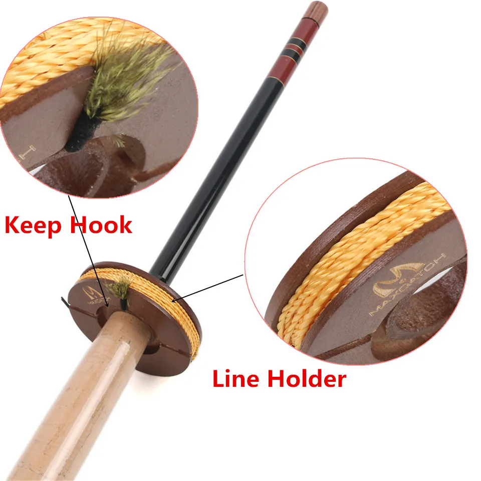 Maximumcatch 2 шт. держатель лески Tenkara рыболовной из натурального дерева аксессуары