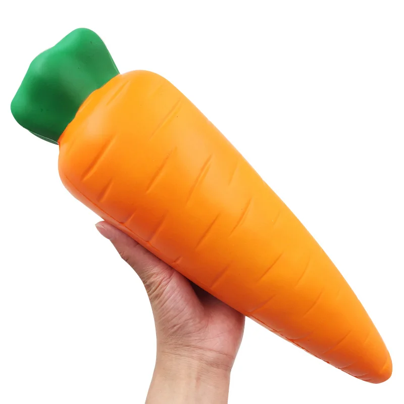 carrot 40 см гигантский Радужный банан Kawaii мягкий медленно поднимающийся Jumbo Squeeze игрушки Огромные Фрукты Ароматические телефонные ремни декор дропшиппинг - Цвет: carrot