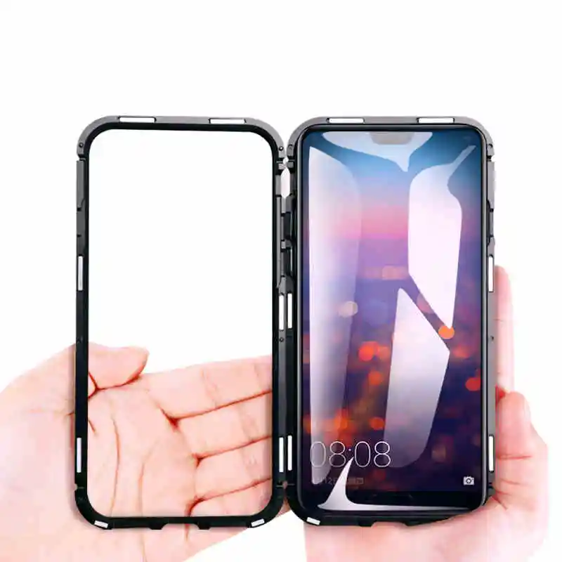 Магнитный поглощающий чехол для huawei P20 lite, закаленное покрытие, чехол для huawei P20 Pro Honor 10, металлический флип, Ультра защитный чехол для телефона