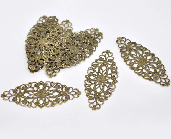 DoreenBeads 30 бронзовый тон филигранные цветочные обертки разъем 8x3 5 см (B13806) иу|jewelry
