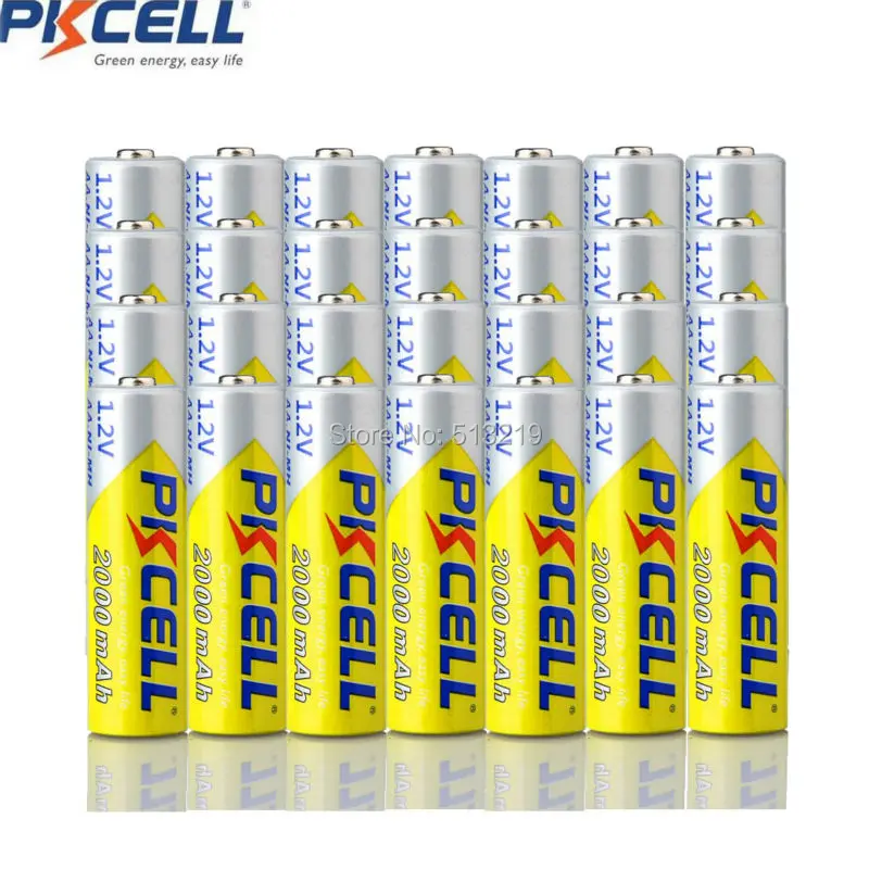 20x PKCELL AA перезаряжаемая батарея ni-mh 2000mAh 1 2 V 2A батареи | Электроника