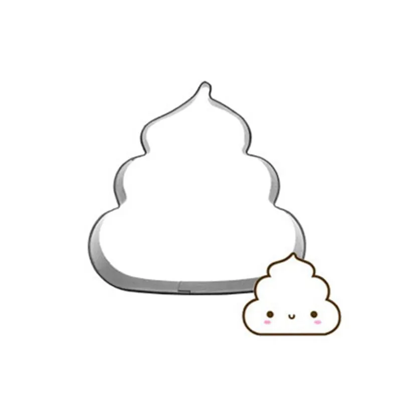 

Fun Cartoon Feces Cake Cutter Biscuit Press Cookie Stamp Tools 3D Soap Molds Baking Accessories Stainless Steel Biscuits Stamp