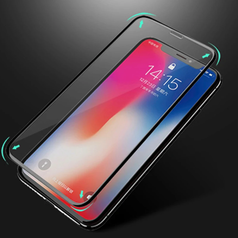 2 шт. 9D Защитное стекло для iPhone XS MAX экрана 8 7 6 plus X XR закаленное Полное покрытие