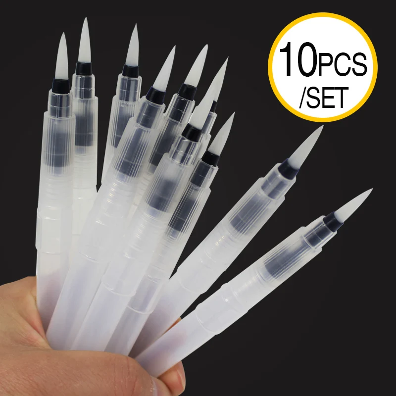 Памяти 10 шт. Круглый Большой Ёмкость бочку воды Краски Кисточки Набор для