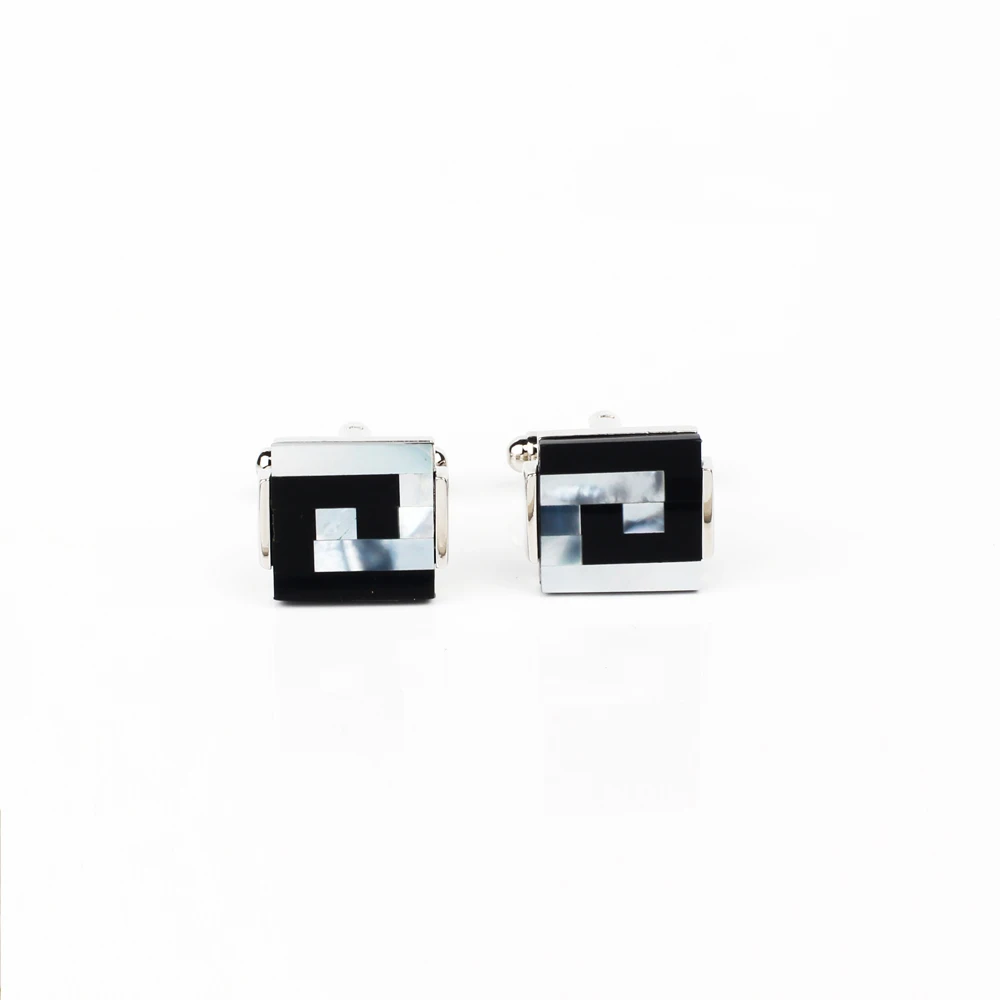 

Square Cufflinks Men Shirt Cuff Links Shell Embedded Puzzle Design 1082