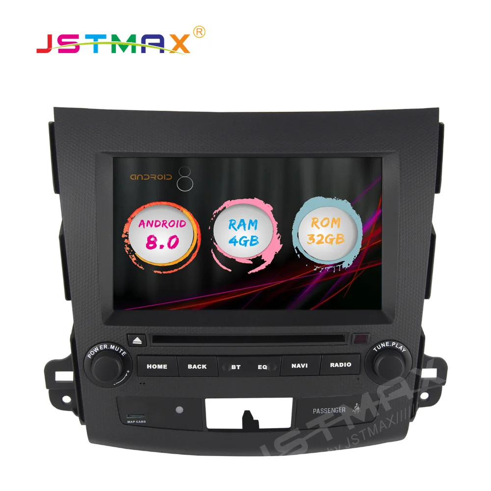 JSTMAX Android 8 0 Автомобильный GPS радио плеер для 2 din Mitsubishi Outlander 2007 2011 4 Гб + 32 ГБ стерео